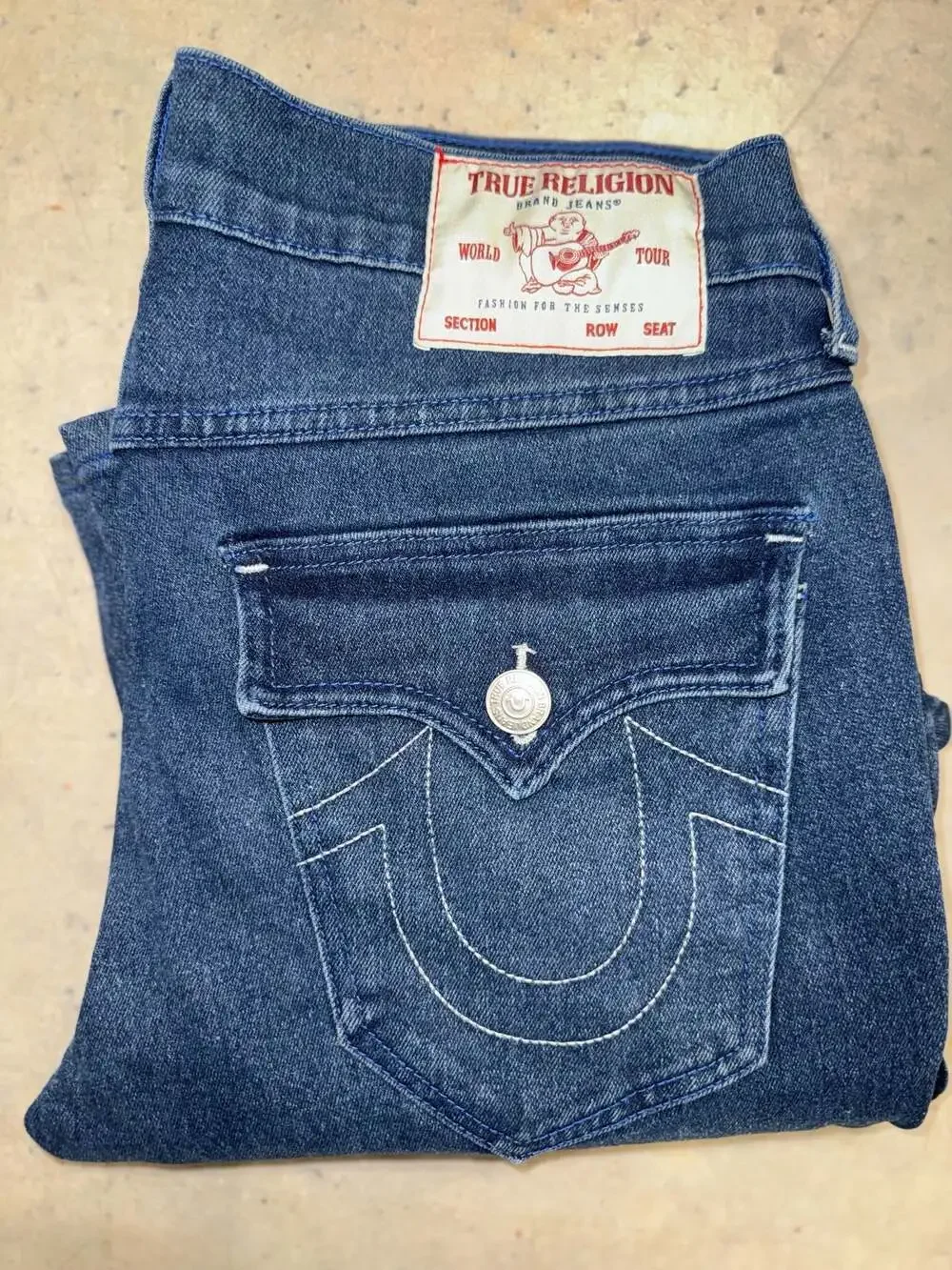 True Religion Rocco Relaxed Skinny Flap Pocket Jeans Size 31